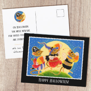 Cartão Postal Doces Ratos de Milho Halloween Customizados
