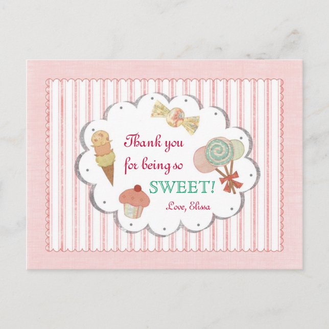 Cartão Postal Doces Tratamentos Obrigado Cartão-Postal (Frente)