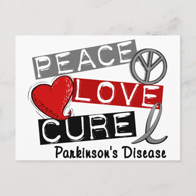CARTÃO POSTAL DOENÇA DE PARKINSONS DE CURA DO AMOR DE PAZ (Frente)