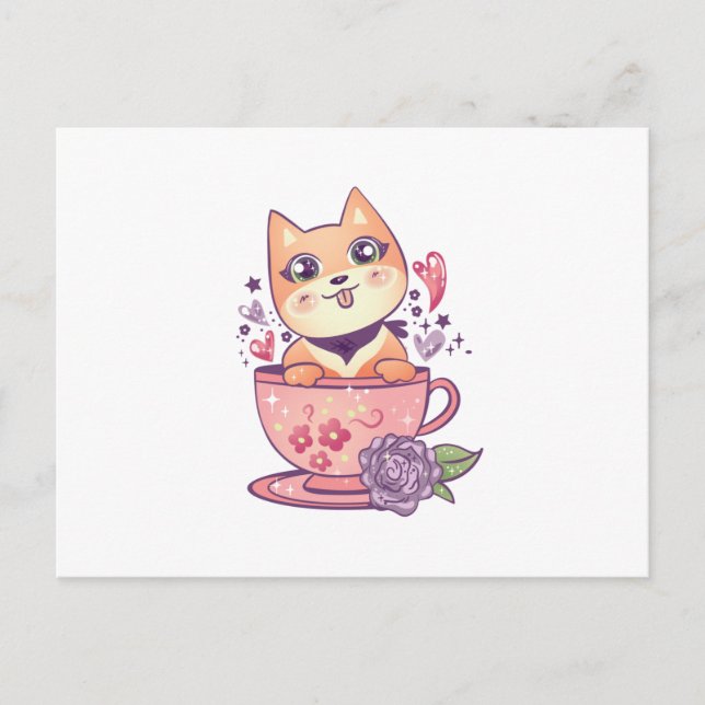 Cartão Postal Dog Anime Cachorro Bonito Presente (Frente)