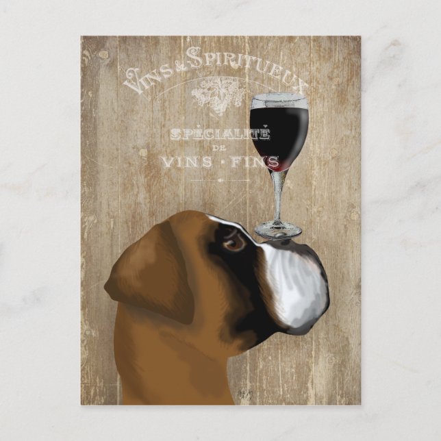 Cartão Postal Dog Au Vin Boxer (Frente)
