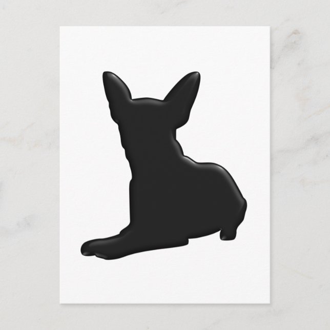 Cartão Postal Dog Chihuahua Silhouette (Frente)