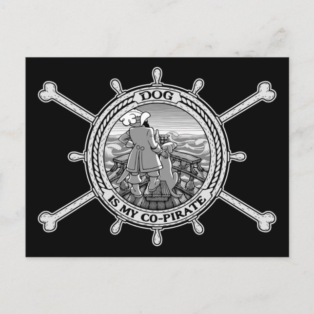 Cartão Postal Dog Is My Co-Pirate II (Frente)