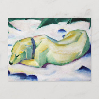 Cartão Postal Dog Lying in the Snow (1911) by Franz Marc