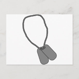 Cartão Postal Dog Tag Forças do Serviço Militar Suportam Honra