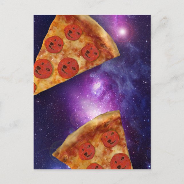 Cartão Postal Doge Pizza Galaxy (Frente)