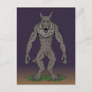 Cartão Postal Dogman Cryptid ou Werewolf