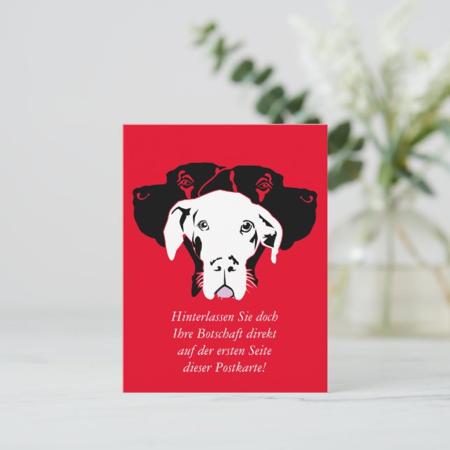 Cartão Postal Dogo doce em branco (Em pé/Frente)