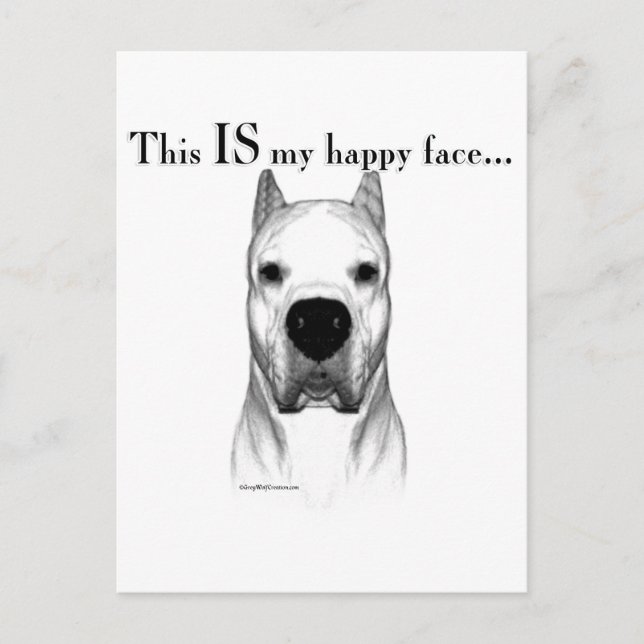 Cartão Postal Dogo Happy Face (Frente)