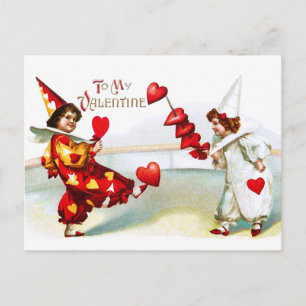 Cartão Postal Dois adoráveis Harlequins