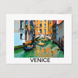 Cartão Postal Dois amantes em Veneza, na Itália, gondola.