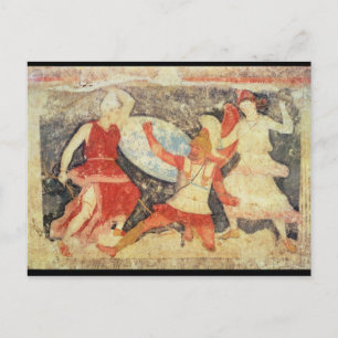 Cartão Postal Dois amazônicos em combate com um grego