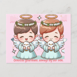 Cartão Postal Dois anjos, guardiões celestes