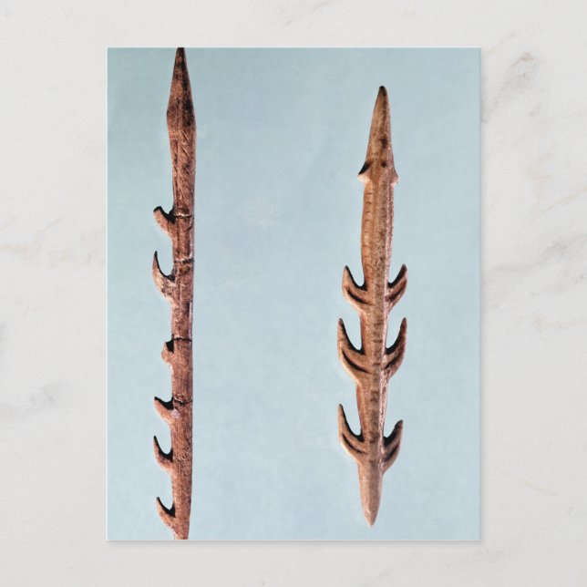 Cartão Postal Dois arpões, período paleolítico superior (Frente)