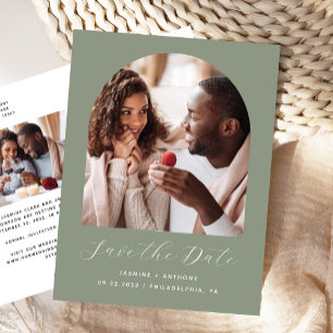 Cartão Postal Dois Arquivos de Foto Sage Verde Código QR Salvar 