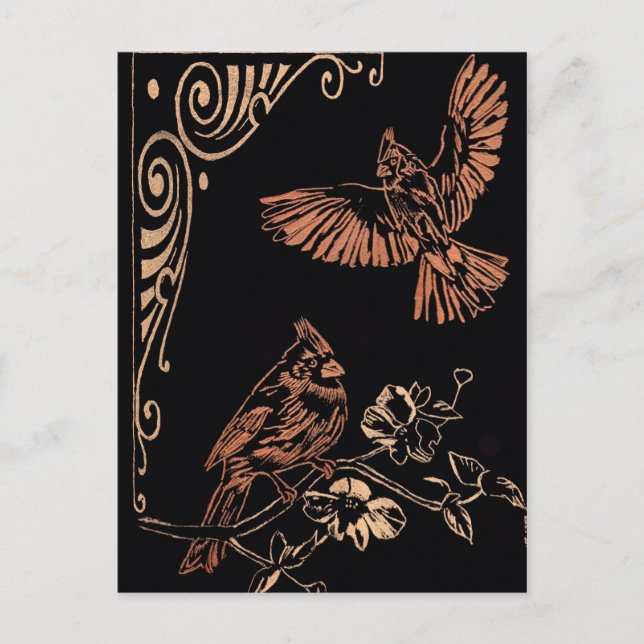 Cartão Postal Dois Cardinhos Vermelhos (Frente)