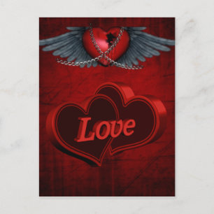 Cartão Postal Dois Corações Apaixonados