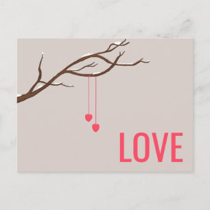 Cartão Postal Dois corações em um design de amor de Dia de os 