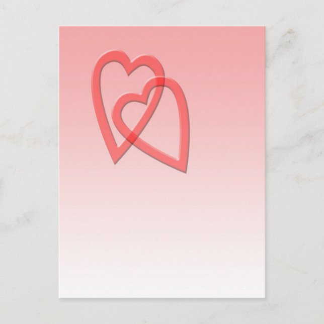 Cartão Postal Dois Corações Juntos Como Um (Frente)
