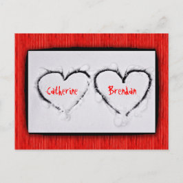 Cartão Postal Dois Corações Novo Vermelho Branca Neve Vermelho C