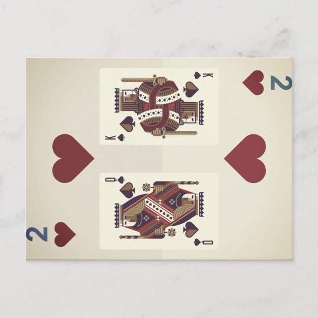 Cartão Postal Dois Corações - Rainha e Rei (Frente)