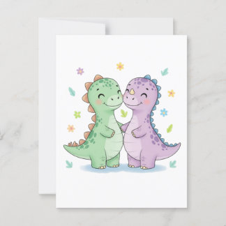 Cartão Postal Dois dinossauros de melhor amigo