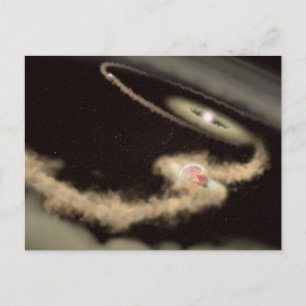 Cartão Postal Dois Exoplanetas Gás Orbitando Uma Jovem Estrela