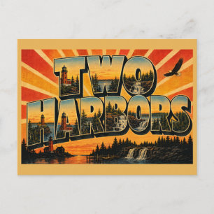 Cartão Postal Dois Faróis Arte de Cachoeira de Minnesota