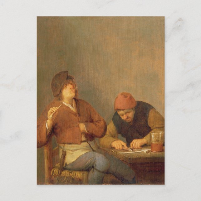 Cartão Postal Dois Fumadores no Interior, 1643 (Frente)