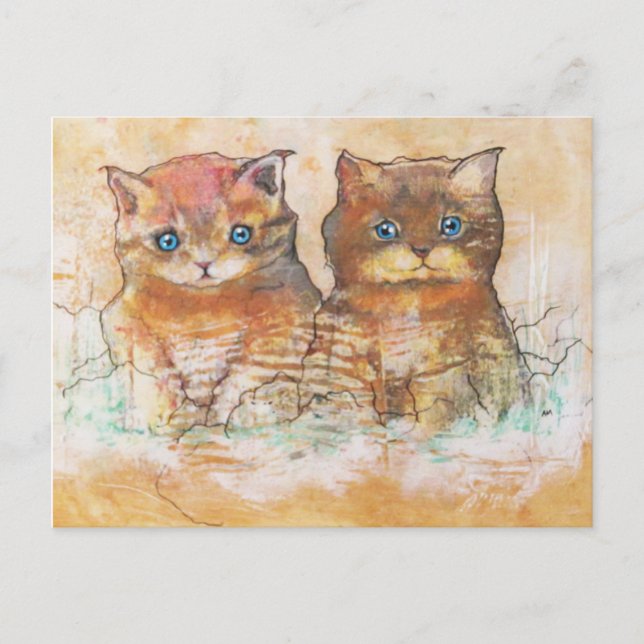Cartão Postal Dois Gatinhos (Frente)