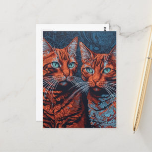 Cartão Postal Dois Gatinhos Ginger