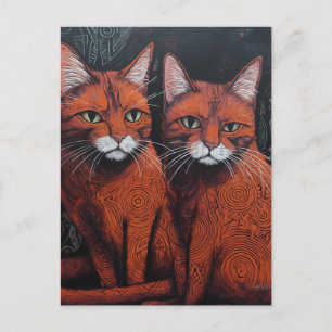 Cartão Postal Dois Ginger Cats