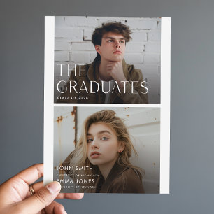 Cartão Postal Dois Graduados Conjuntos Anúncio de Dupla Formatur