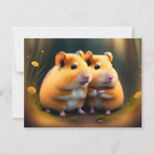 Cartão Postal Dois hamsters no Love