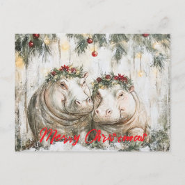 Cartão Postal Dois Hippos animados