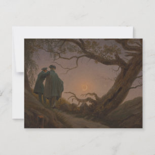 Cartão Postal Dois Homens Contemplando a Lua, por Friedrich: