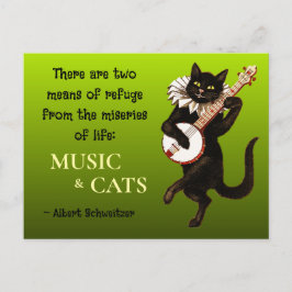Cartão Postal Dois Meios de Refúgio Música Gatos Schweitzer