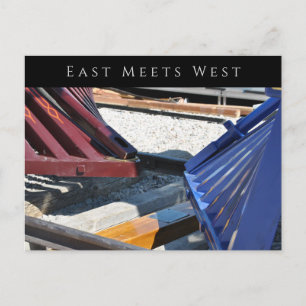 Cartão Postal Dois Motores A Vapor, Leste Conhece Oeste, Ouro Sp