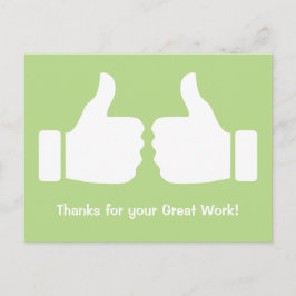 Cartão Postal Dois Obrigados para o trabalho do Excelente