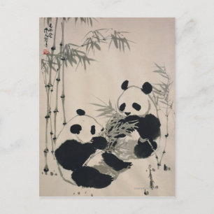 Cartão Postal Dois Pandas