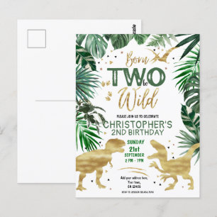 Cartão Postal DOIS para SER SELVAGEM Festa de Aniversário com Te