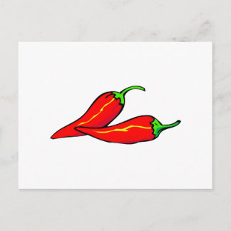 Cartão Postal Dois Peppers Red Chili ao Lado