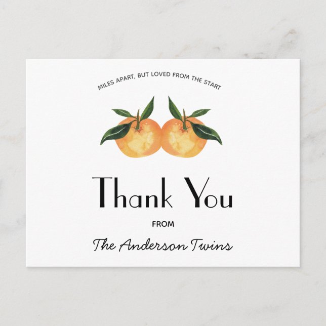 Cartão Postal Dois Pequenos Chás de fraldas Gêmeos por Email Con (Frente)