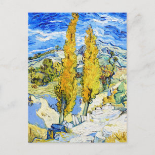 Cartão Postal Dois Poplars em Hill Vincent van Gogh
