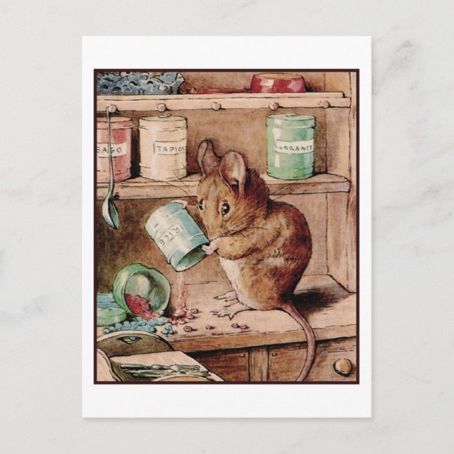 Cartão Postal Dois ratos maus por Beatrix Potter (Frente)