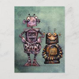 Cartão Postal Dois Robôs Engraçados!