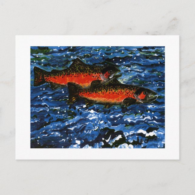 Cartão Postal Dois Salmões (Frente)