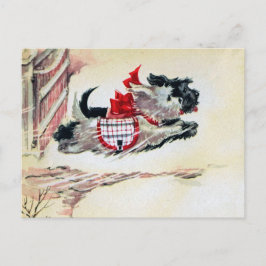 Cartão Postal Dois Scotties em Execução