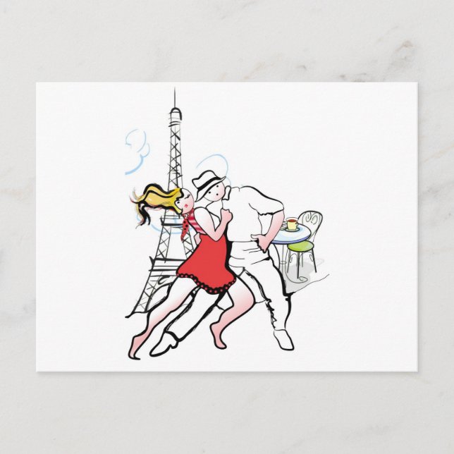 Cartão Postal Dois Tangueros em Paris (Frente)