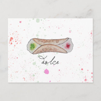Cartão Postal Dolce Cannolo Watercolor